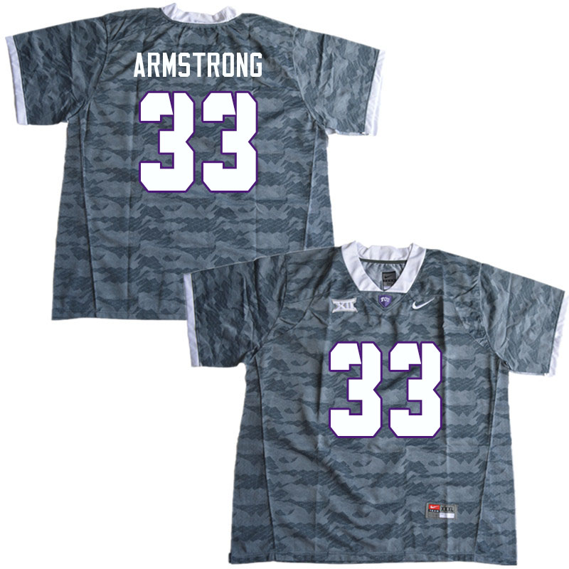 Men #33 Thomas Armstrong TCU Horned Frogs College Football Jerseys Sale-Gray